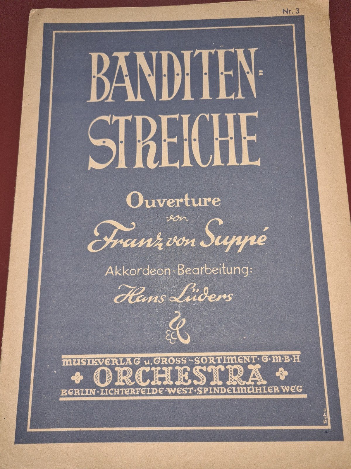 Banditenstreiche Overture - Franz von Suppé Accordeon, Gebruikt, Klassiek, Ophalen of Verzenden, Artiest of Componist