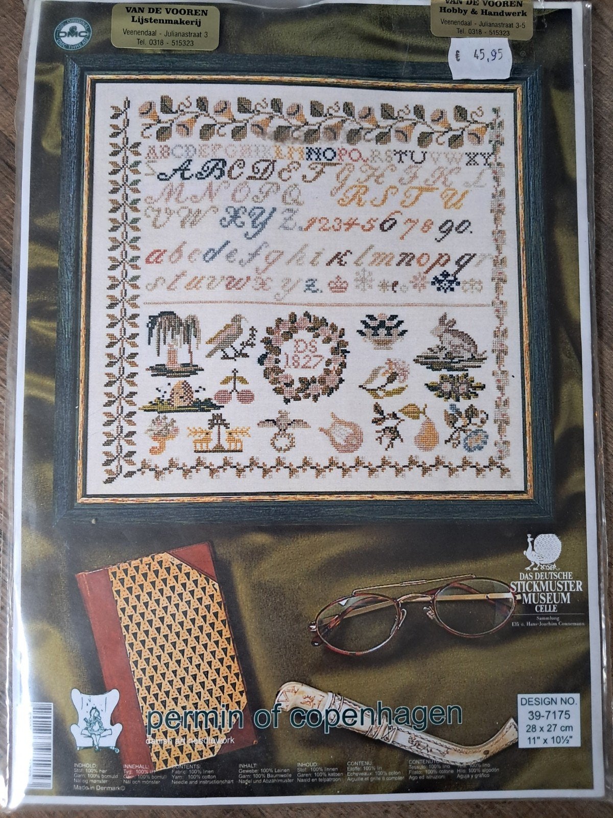 Permin of Copenhagen Borduurpakket - Sampler 28x27cm, Ophalen of Verzenden, Nieuw, Handborduren, Borduurpakket