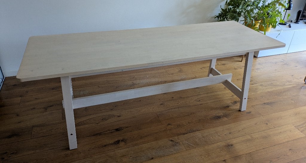 Houten eettafel, Ophalen, Gebruikt, Modern, Scandinavisch, 200 cm of meer