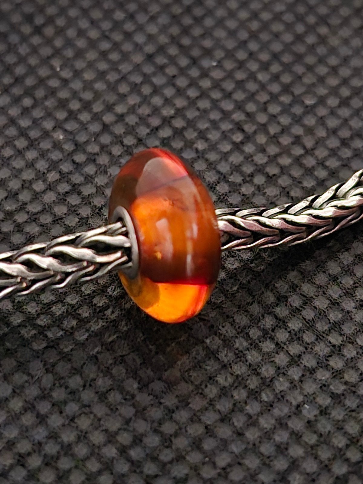 Trollbeads Trollbead Karamel zonsondergang Amber., Sieraden, Tassen en Uiterlijk, Bedels, Zo goed als nieuw, Trollbeads, 1 bedel