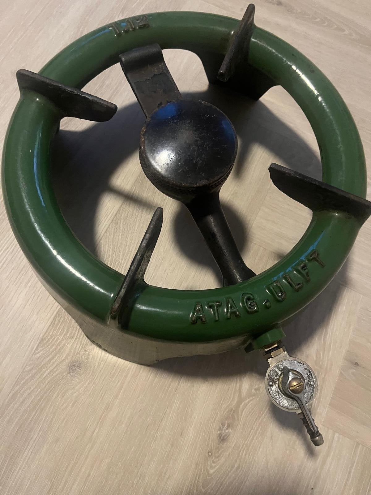 Vintage Butagas Pit Groen - Compact Gasfornuisje, Ophalen of Verzenden, Gebruikt