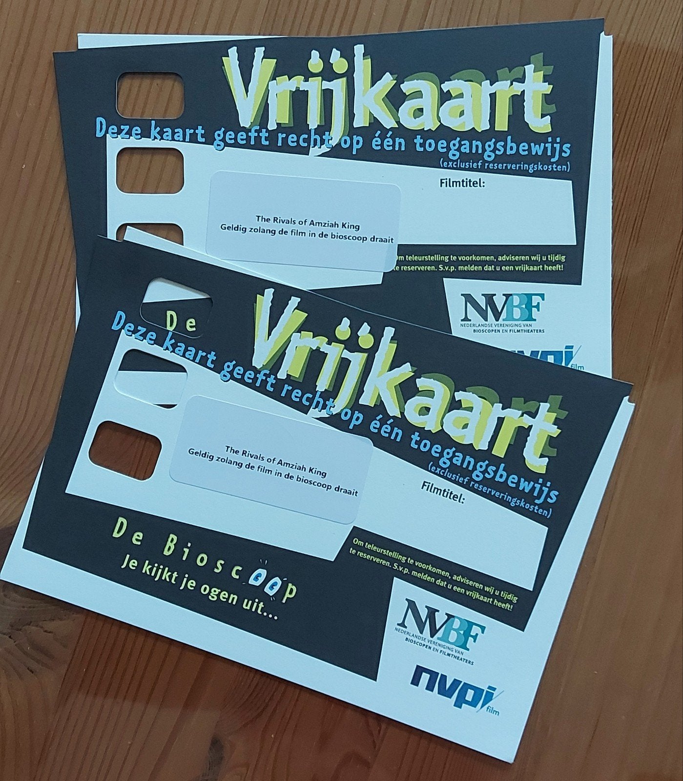 2 bioscoopkaartjes The Rivals of Amziah King, Tickets en Kaartjes, Twee personen, Comedy, Vrijkaartje specifieke film