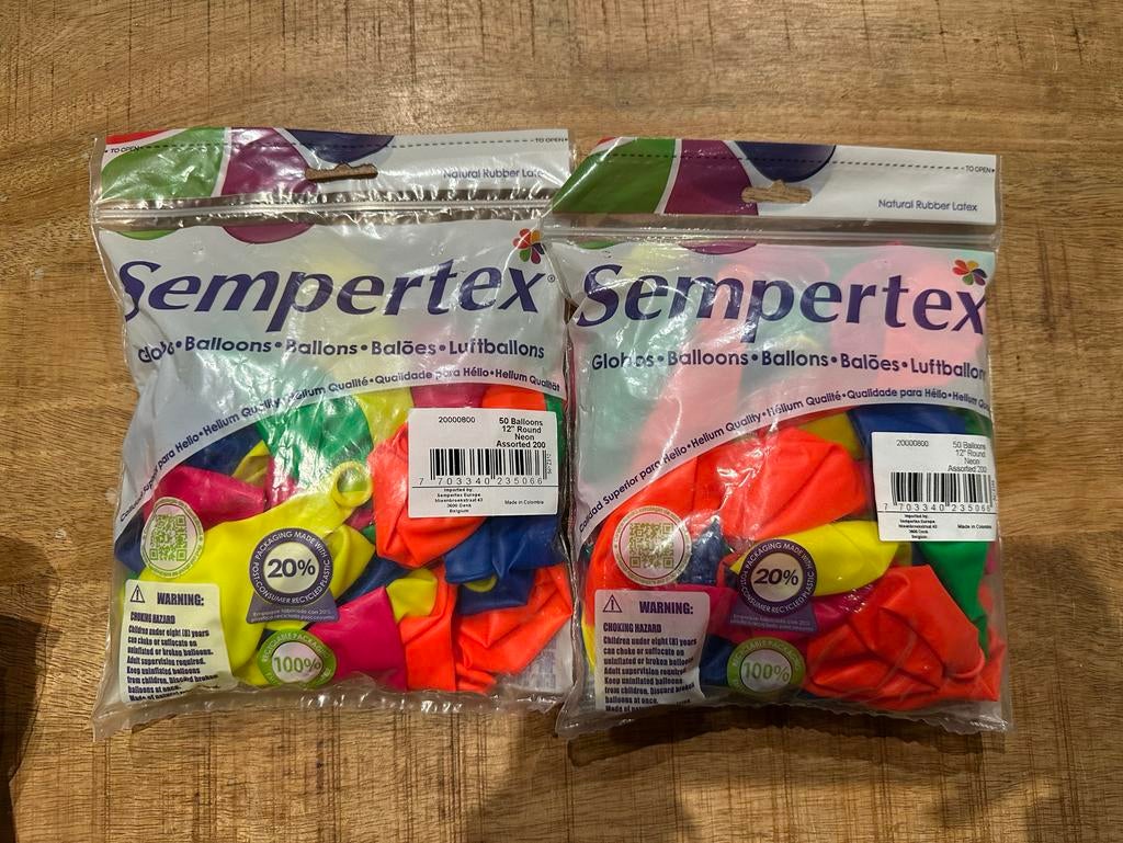 Sempertex 100 Neon/Glow in the Dark Ballonnen 30cm/12inch, Ophalen of Verzenden, Nieuw, Versiering, Verjaardag