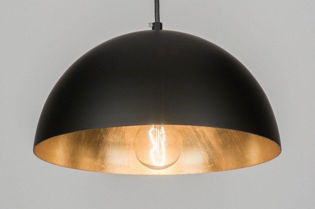 hanglamp type Rietveld lamp zwart met koperen binnenkant., Huis en Inrichting, Lampen | Hanglampen, Ophalen of Verzenden, Zo goed als nieuw