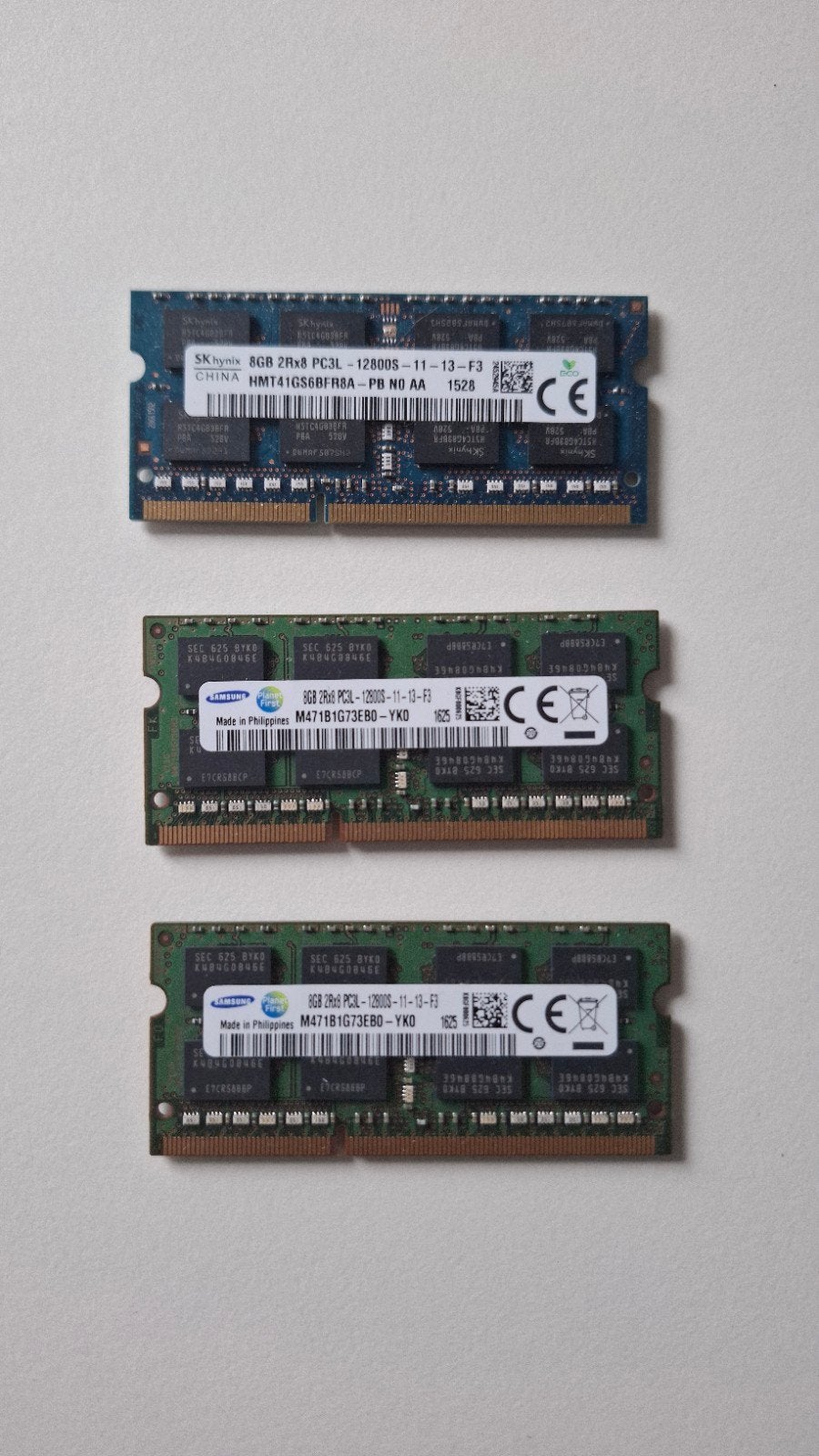 3x 8GB 2Rx8 PC3L Laptop RAM Geheugen, Computers en Software, RAM geheugen, Gebruikt, 8 GB, DDR3, Ophalen of Verzenden