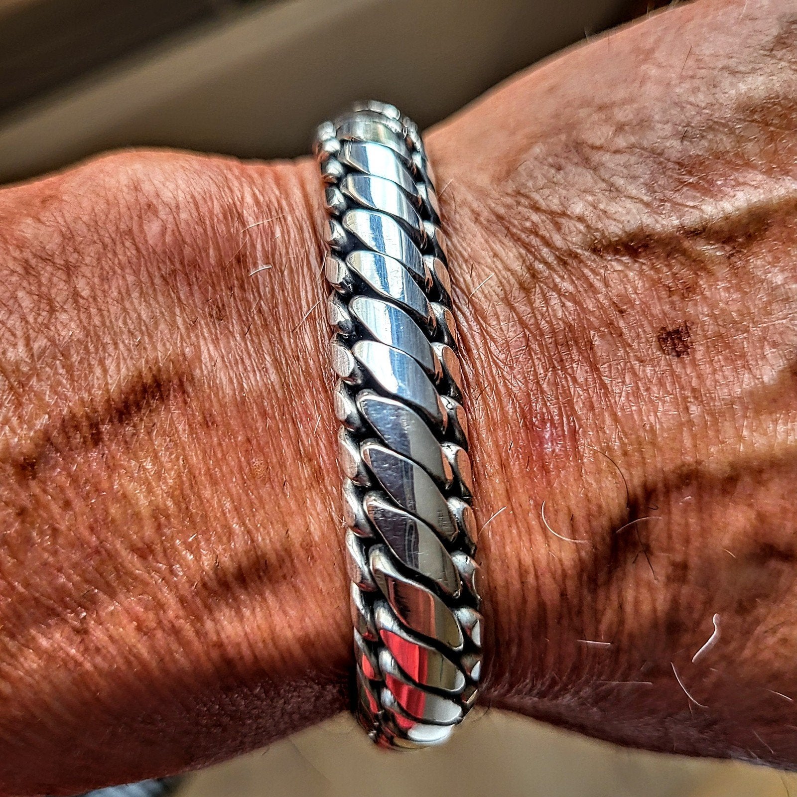 Prachtige stoere zilveren armband Luna van het merk STOER, Ophalen of Verzenden, Zo goed als nieuw, Zilver, Zilver