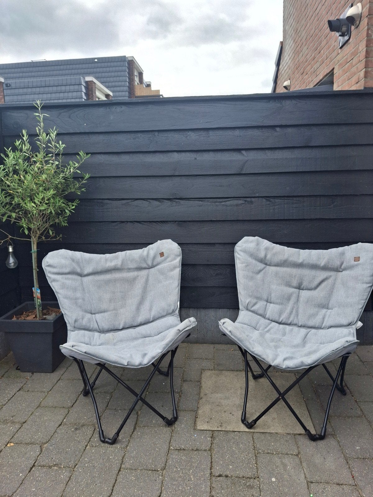 2x ANWB Vlinderstoeltjes - Gebruikt maar in goede staat, Tuin en Terras, Tuinstoelen, Ophalen, Gebruikt, Inklapbaar