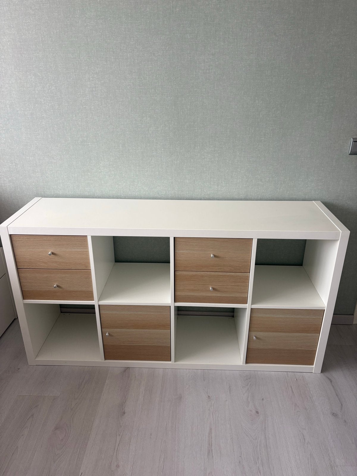 IKEA Kallax Kast met Lades - Wit/Hout, Huis en Inrichting, Kasten | Overige, Ophalen, Gebruikt