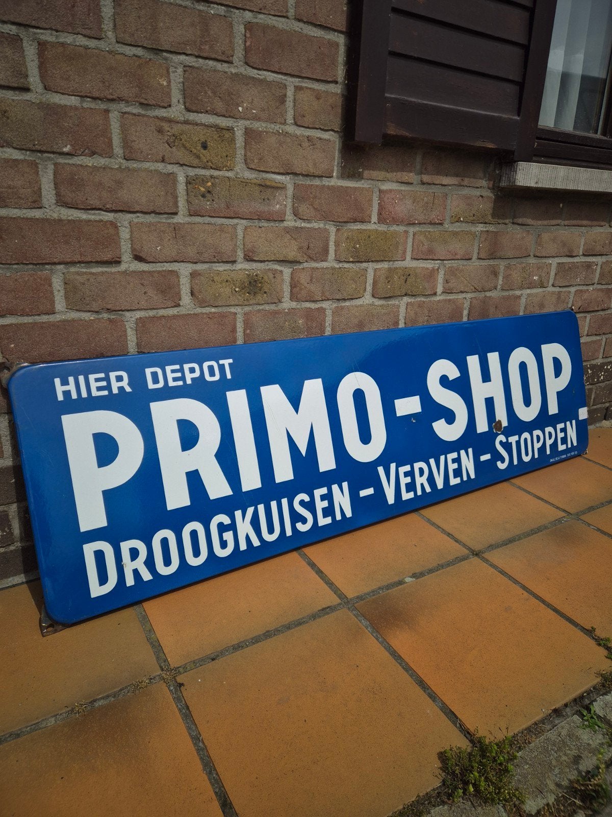 Emaille Bord PRIMO SHOP VERVEN, Verzamelen, Merken en Reclamevoorwerpen, Ophalen, Gebruikt, Reclamebord