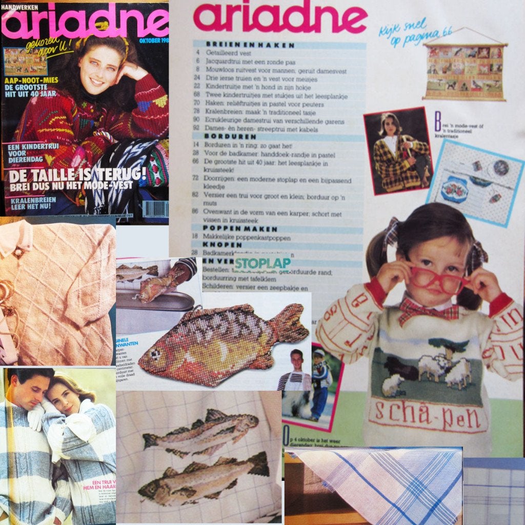 ARIADNE okt.1987 met o.a. borduurpatroon voor Leesplankje, Verzenden, Zo goed als nieuw, Breien of Haken, Patroon of Boek