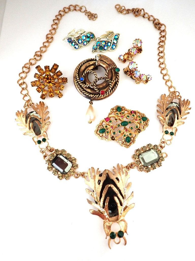 Partij vintage sieraden, Verzenden, Gebruikt, Overige kleuren, Overige materialen