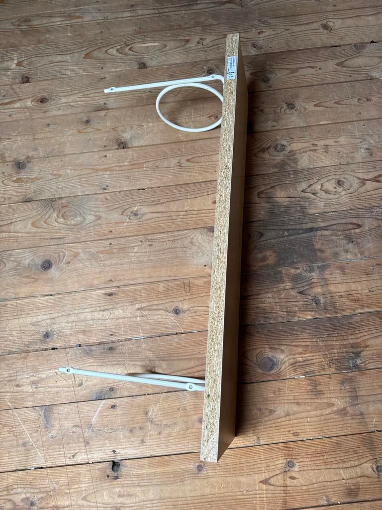 Houten Boekenplank met Metalen Beugels, Ophalen, Gebruikt