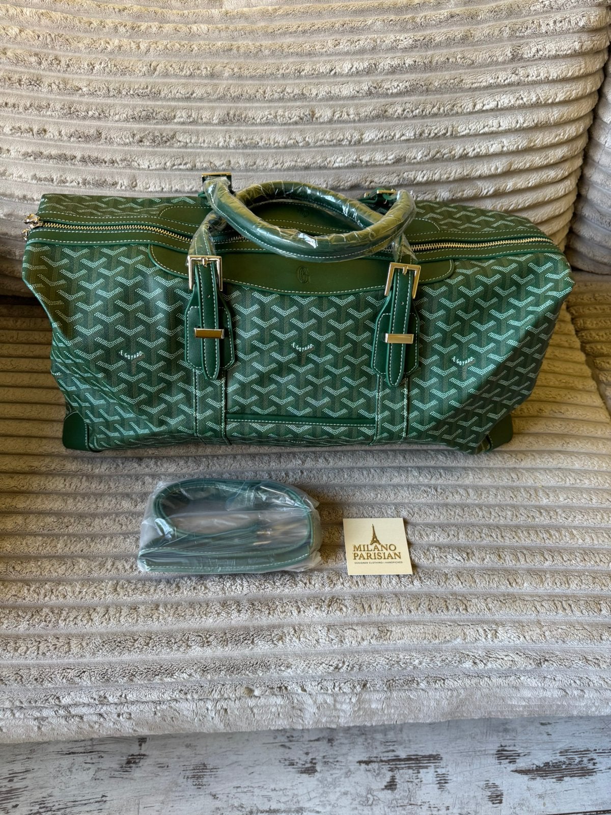 Goyard Boeing Dufflebag / Reistas, Ophalen of Verzenden, Zo goed als nieuw, Groen, 30 cm of meer