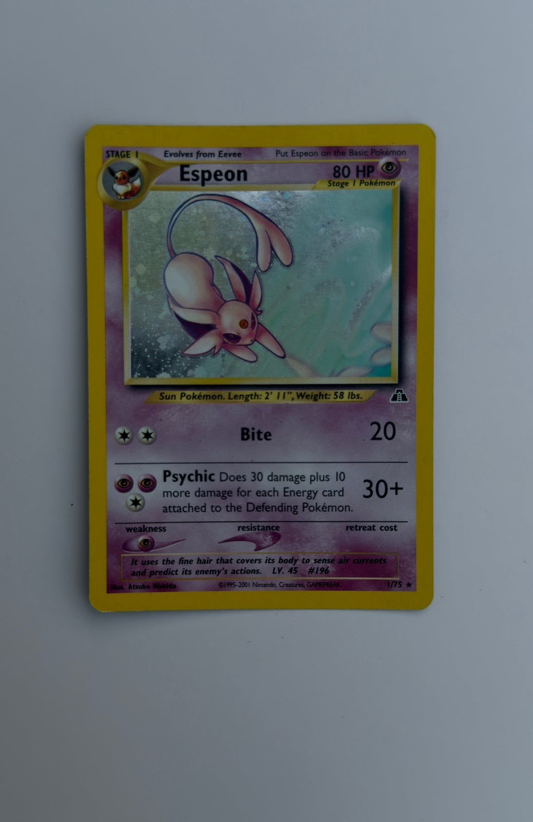 Espeon Neo Discovery Holo, Hobby en Vrije tijd, Verzamelkaartspellen | Pokémon, Ophalen of Verzenden, Zo goed als nieuw
