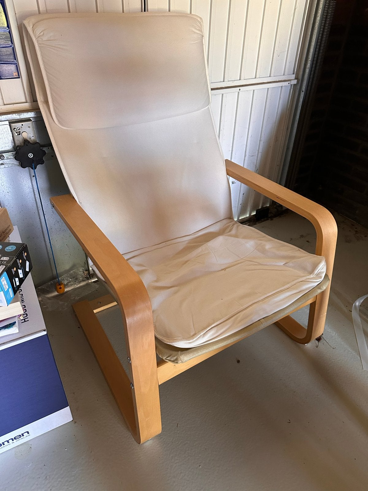 Ikea fauteuil met lichte houten frame, Ophalen, Gebruikt, Overige kleuren, Eén