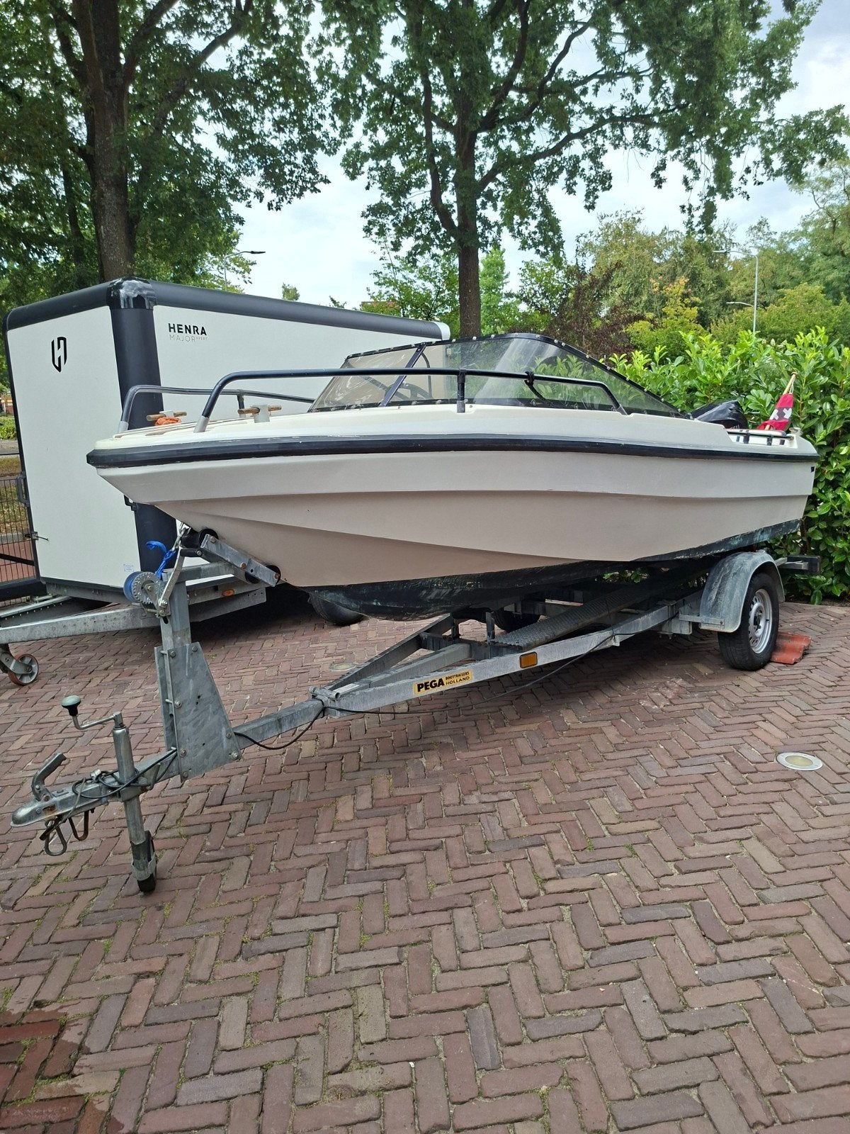 Boot met trailer Tohatsu 15 pk met garantie, Watersport en Boten, Speedboten, Overige merken, Gebruikt, Tot 1.00 meter, Ophalen of Verzenden