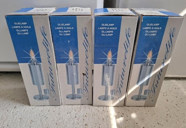 Nieuwe Futurelife olielampen (4 stuks), Overige merken, Olielamp, Overige materialen, 27 cm