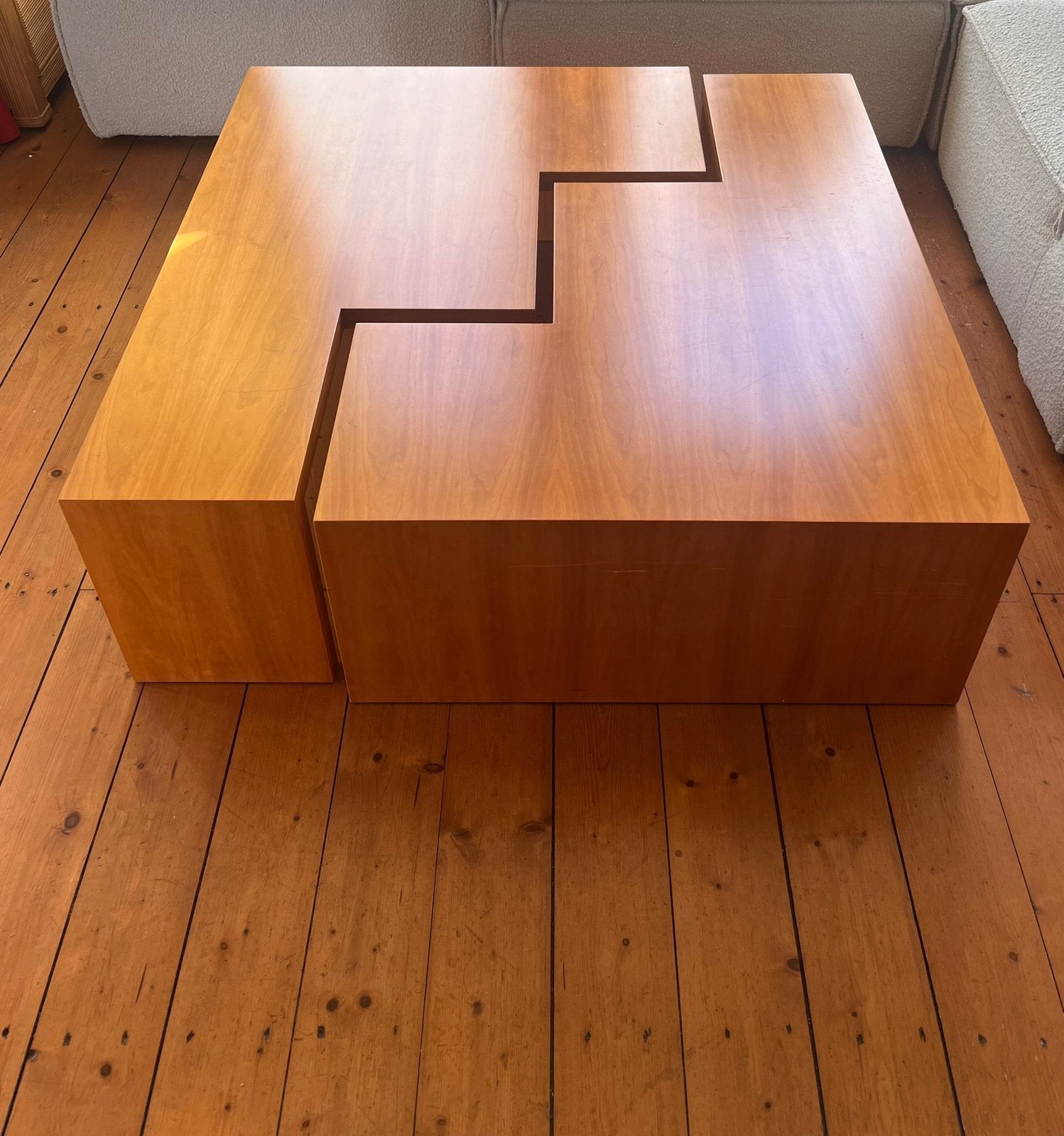 Vintage salontafel - Leolux, Ophalen, Gebruikt, Rechthoekig, Overige houtsoorten