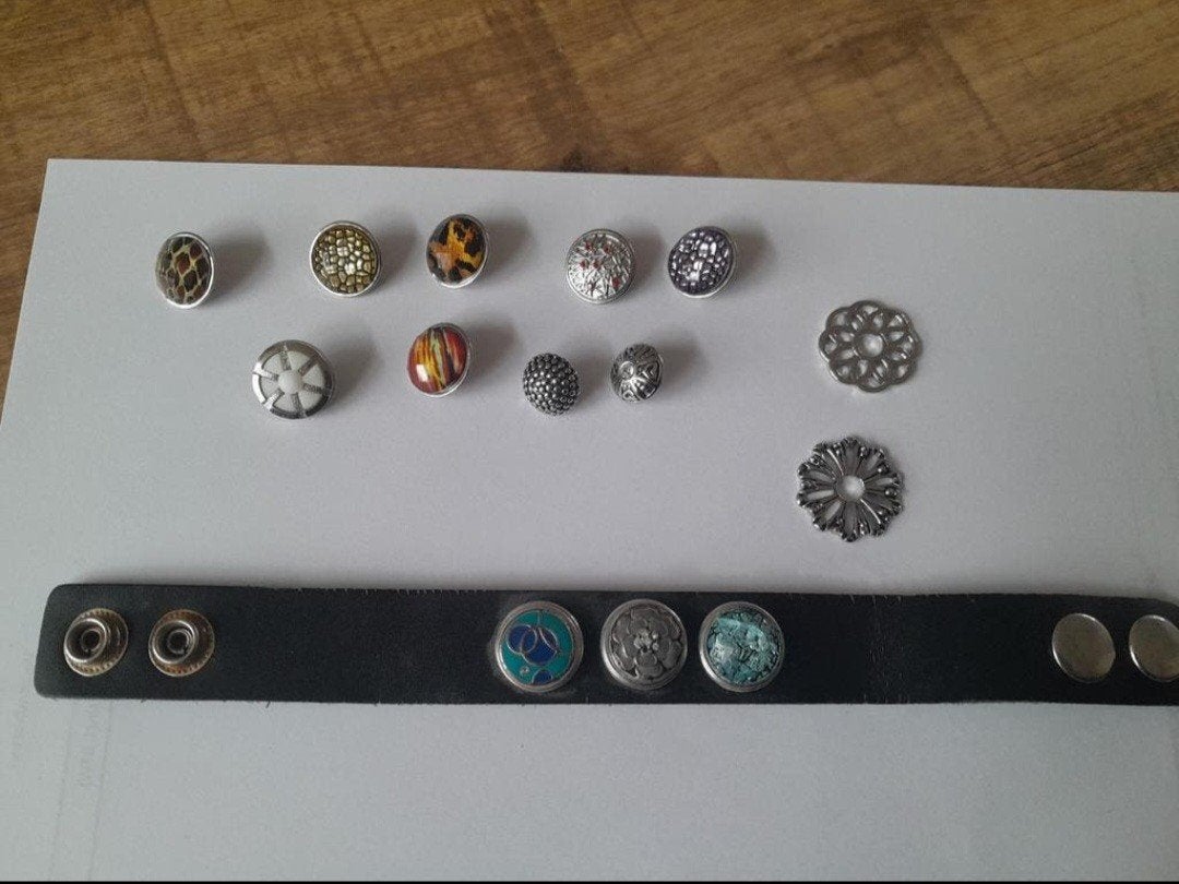 armband met verwisselbare studs, Ophalen of Verzenden, Gebruikt, Leer