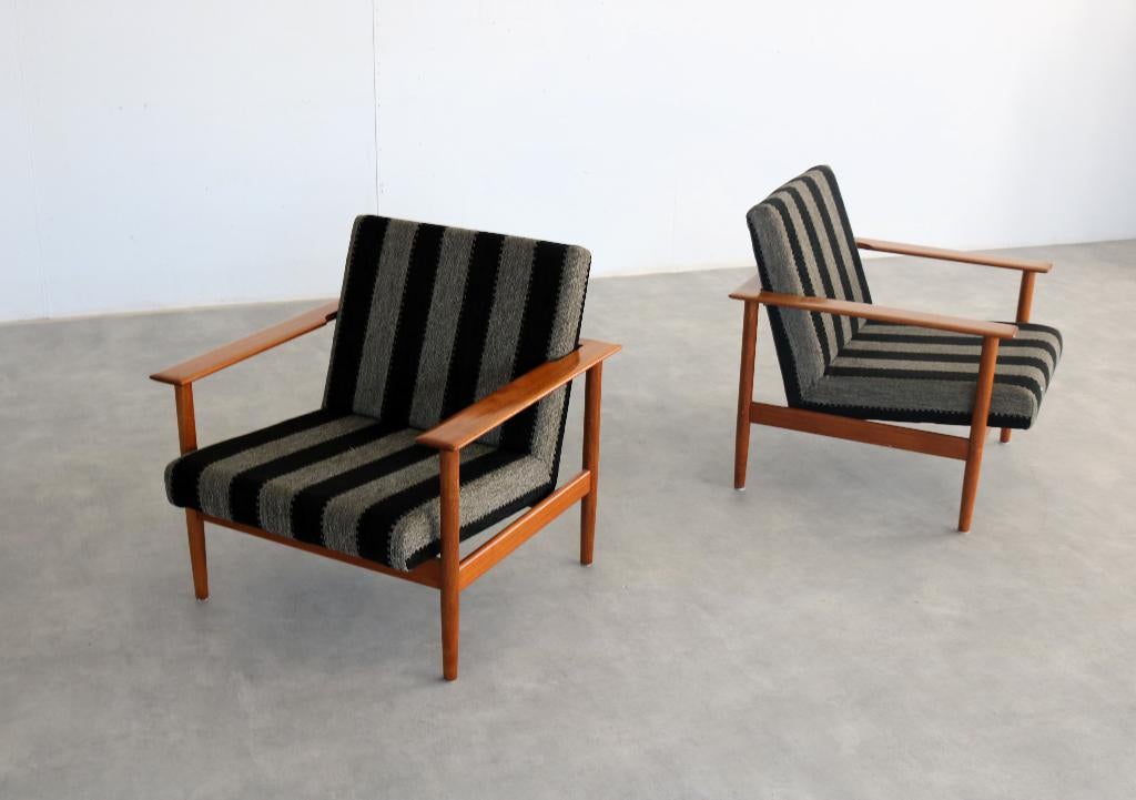 vintage fauteuils | armchairs | jaren 60 | Deens, Huis en Inrichting, Fauteuils, Gebruikt, ., 75 tot 100 cm, Ophalen of Verzenden
