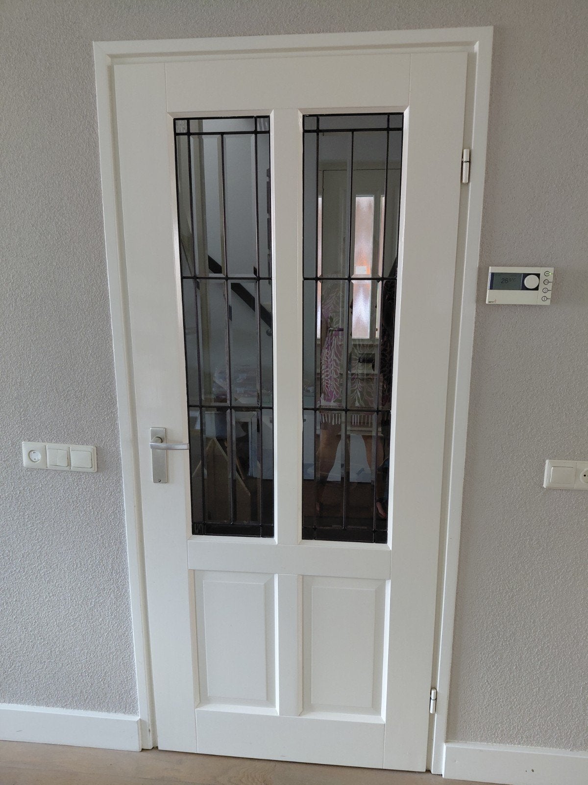 Binnendeur met glas in lood, Ophalen, Gebruikt, 80 tot 100 cm, Binnendeur