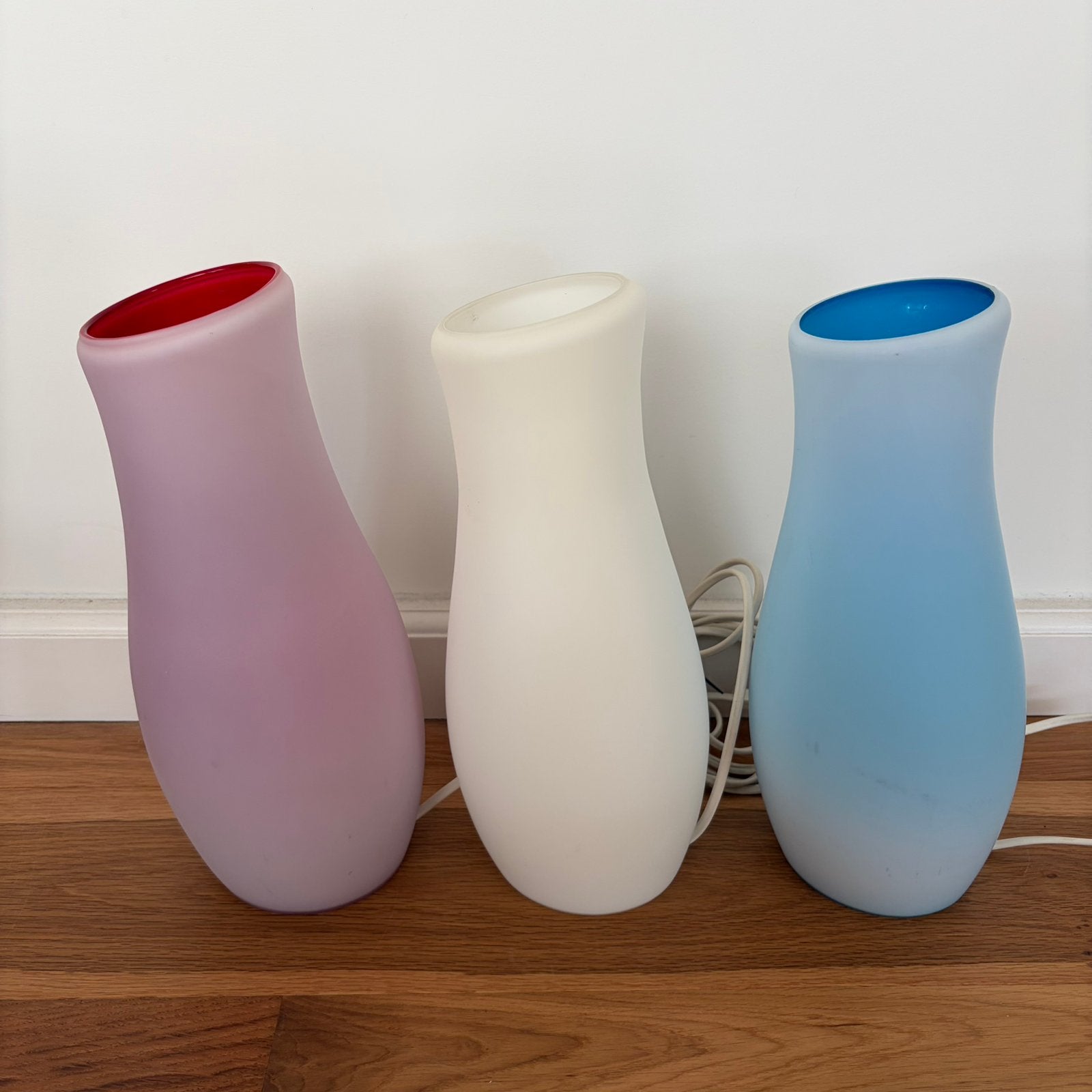 3x Vintage IKEA Mylonit tafellamp opaalglas, Ophalen of Verzenden, Gebruikt, Meerkleurig, Glas