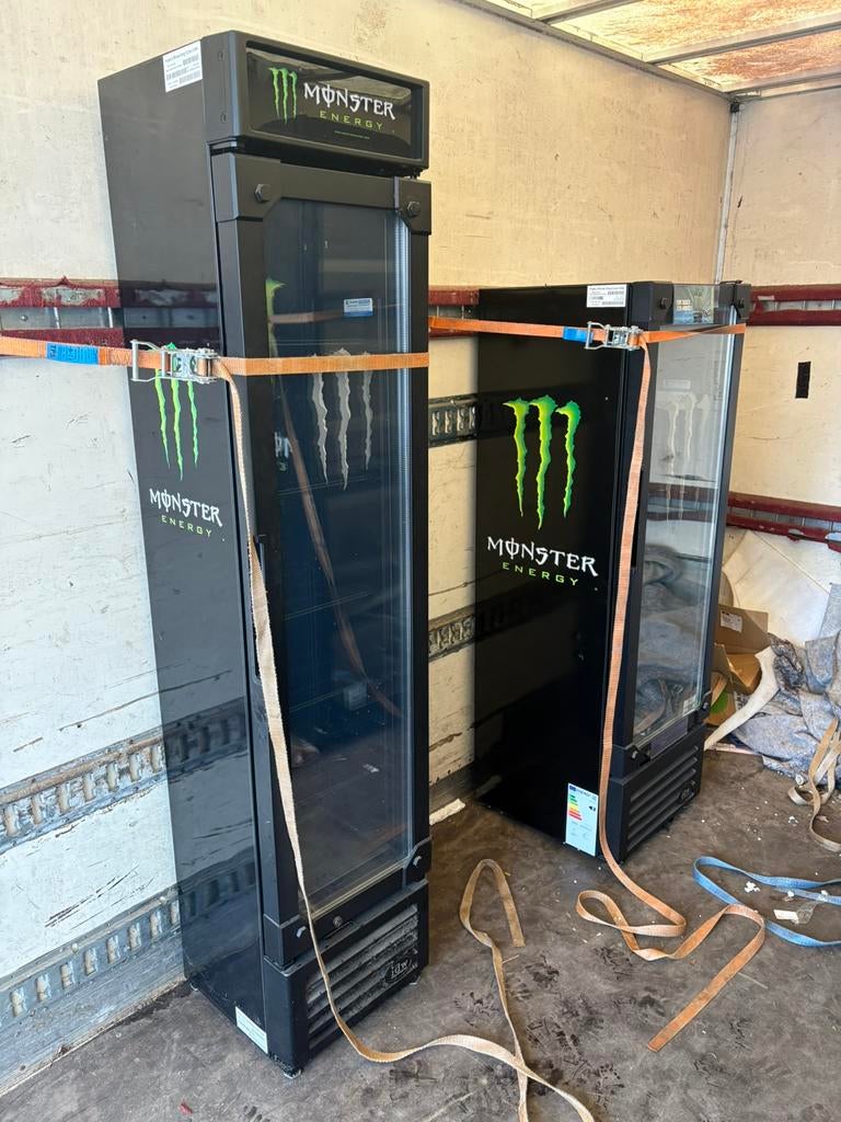 Zeer mooie Monster glasdeur koelkast (en), Ophalen, Zonder vriesvak, 200 liter of meer, 60 cm of meer
