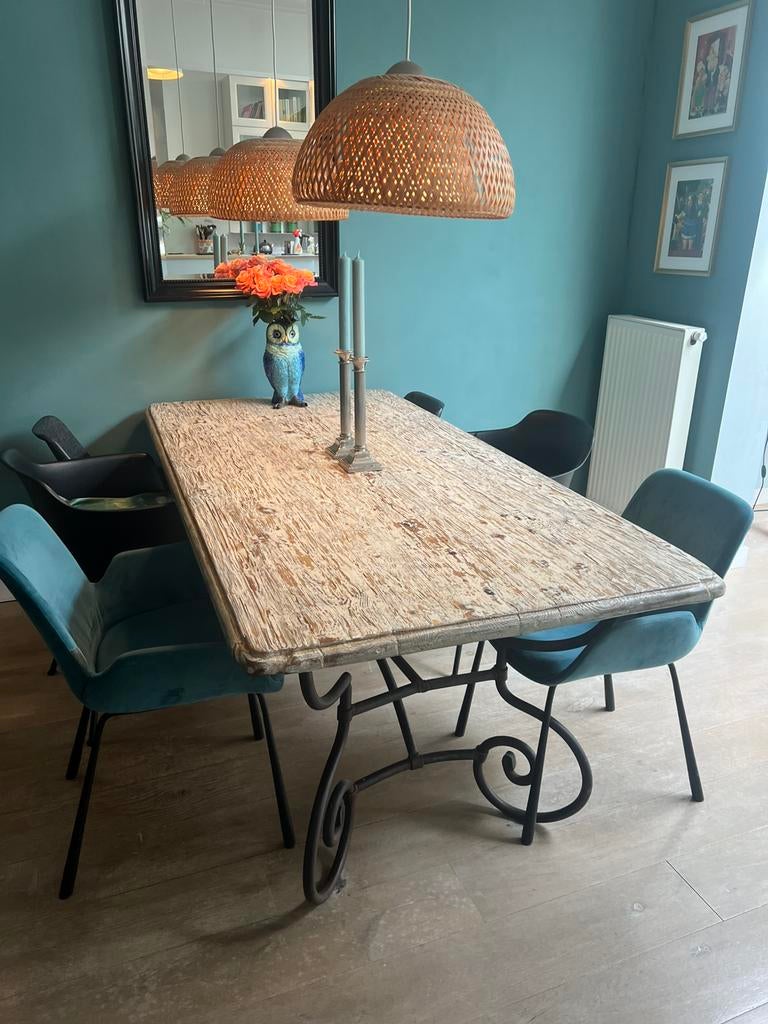 Houten eettafel 2x1 meter, Huis en Inrichting, Tafels | Eettafels, Gebruikt, 100 tot 150 cm, 200 cm of meer, Ophalen of Verzenden
