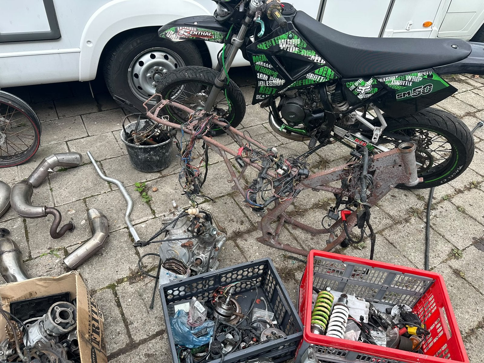 CPI SM50 2007 2x kenteken + partij onderdelen | 50cc project, Ophalen, 6 versnellingen, Gebruikt, 49 cc