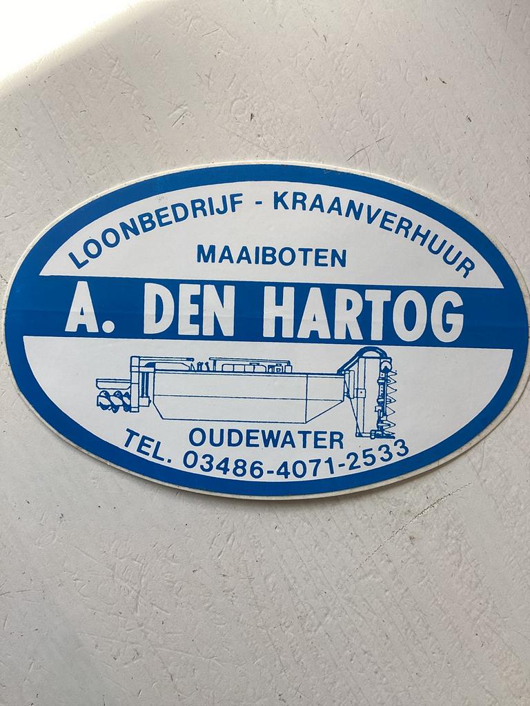 Sticker Loonbedrijf Kraanverhuur Den Hartog Oudewater, Verzenden, Zo goed als nieuw