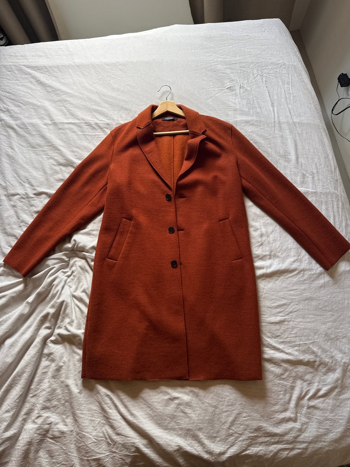 Zara Man oranje/roestbruine jas/overjas, Ophalen of Verzenden, Zo goed als nieuw, Maat 48/50 (M), Oranje