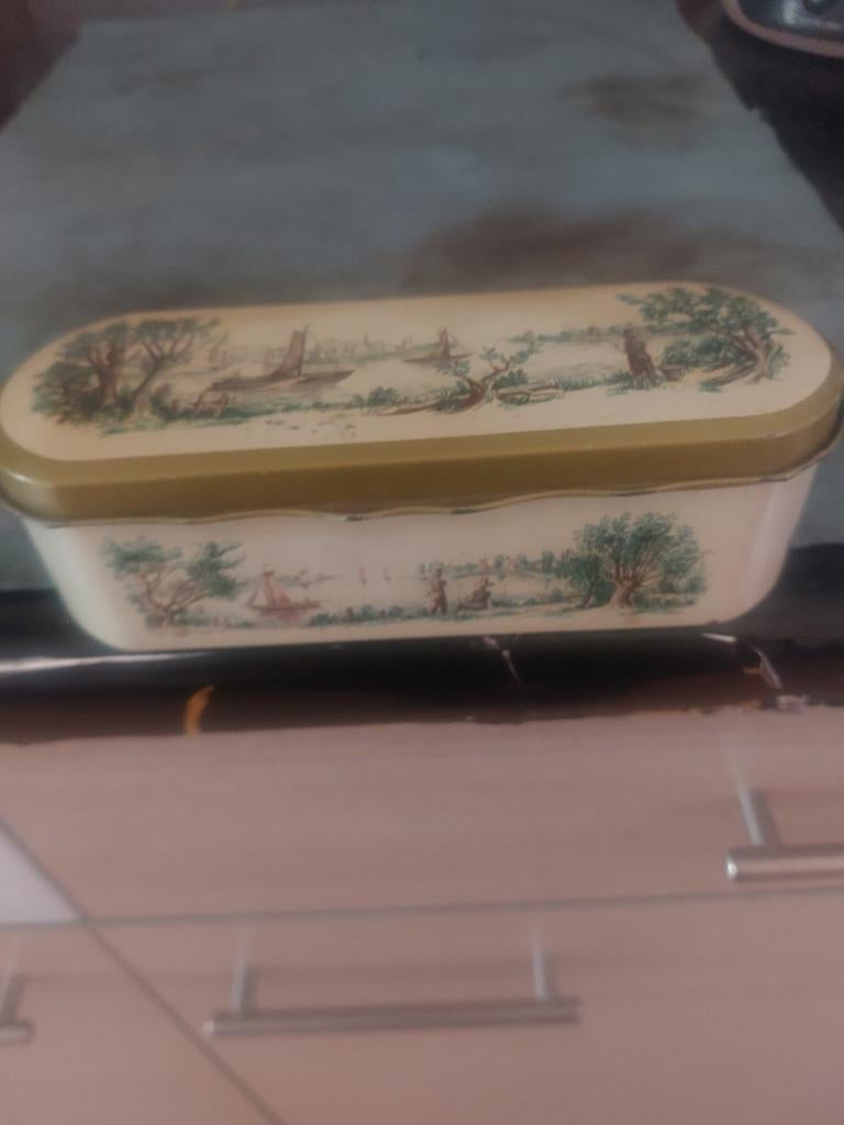 Oud thee blikje, Verzamelen, Blikken, Ophalen of Verzenden, Gebruikt, Thee