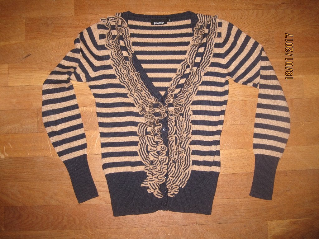 Promiss gestreept vest met roezelrand maat S, Promiss, Ophalen of Verzenden, Roze, Maat 36 (S)