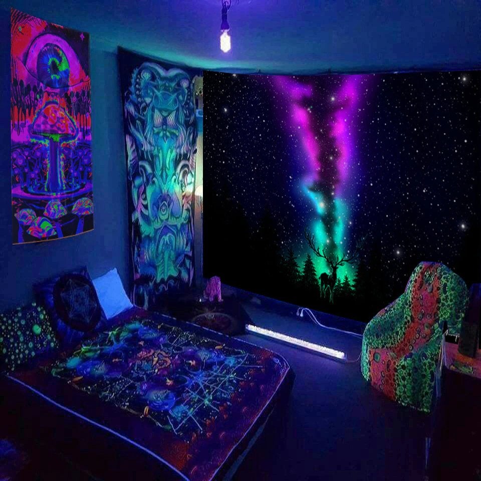 Hert Met Sterren Glow In The Dark Wandkleed / 3D Wand Kleed, Verzenden, Nieuw, Wandkleed