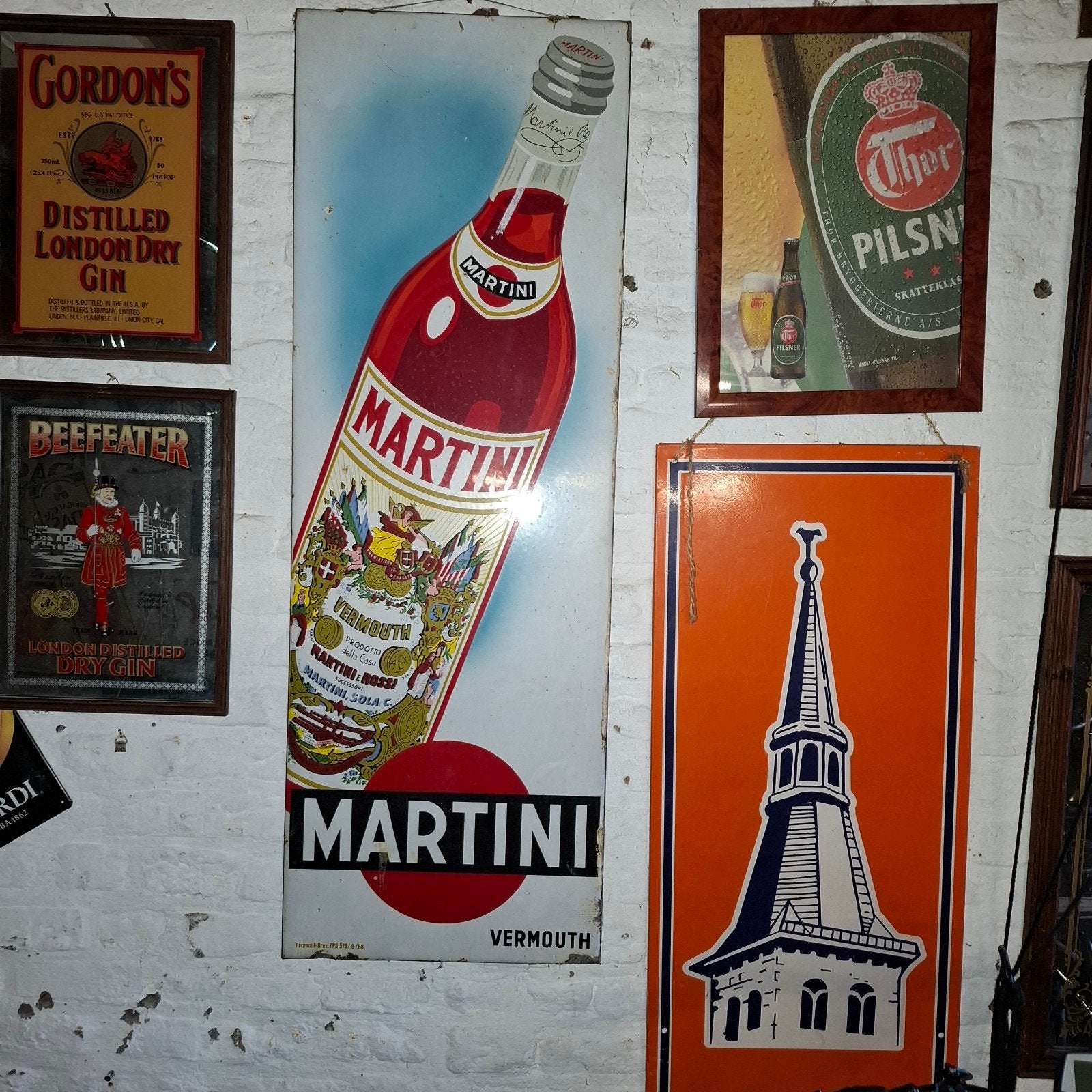 Vintage Martini Vermouth Emaille Reclamebord, Ophalen