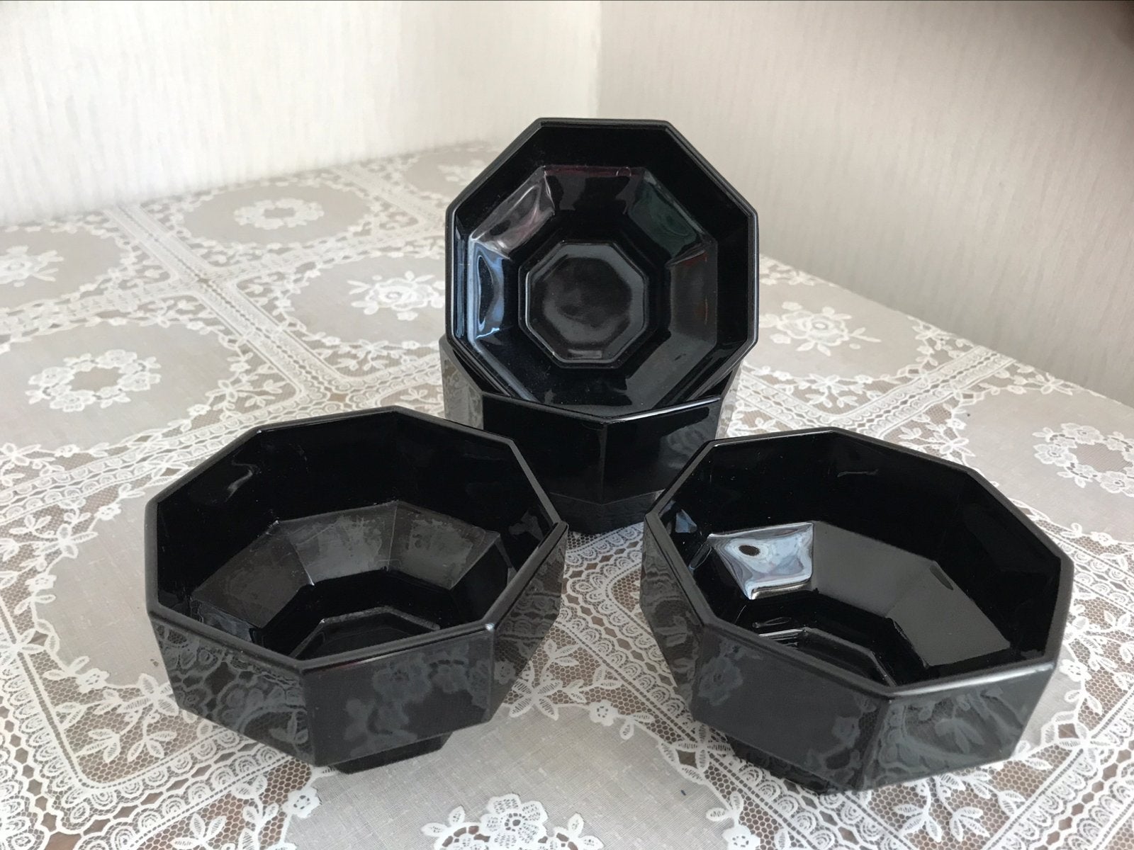 Arcoroc Luminarc schaaltje Octime zwart vintage, Ophalen of Verzenden, Kom(men), Overige stijlen, Glas