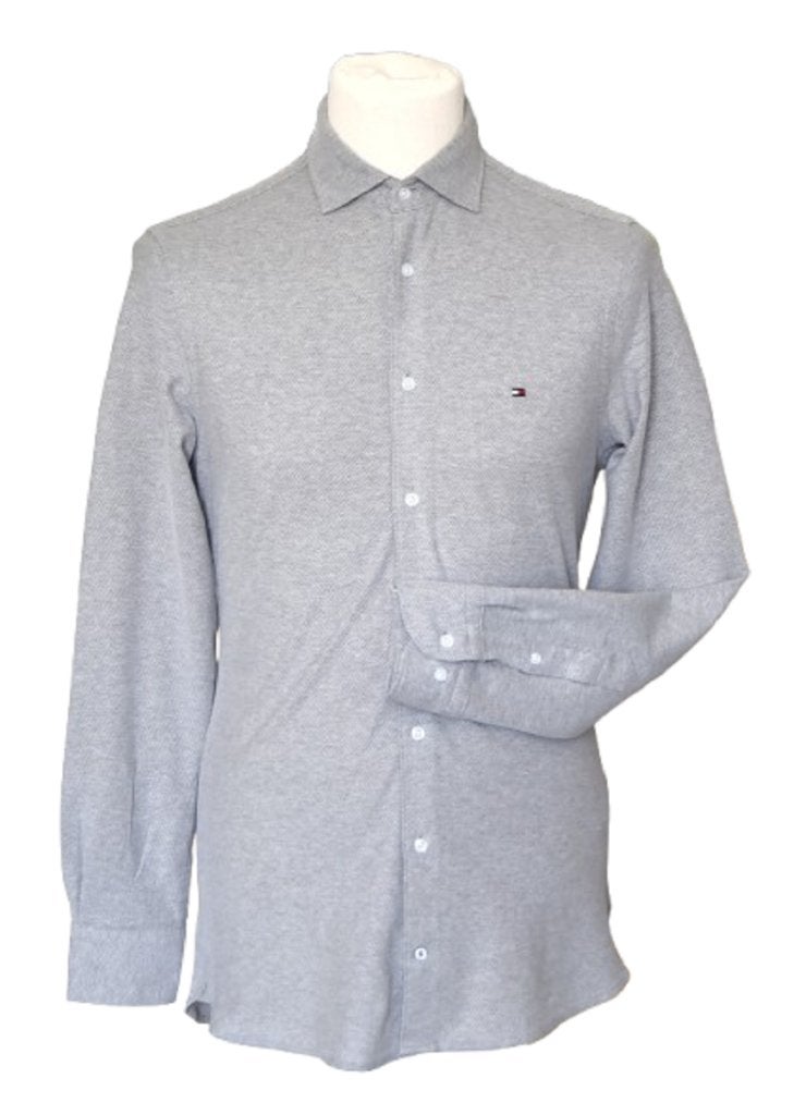 Tommy Hilfiger overhemd, shirt, Thflex, grijs/blauw, Mt. S, Halswijdte 38 (S) of kleiner, Tommy Hilfiger, Zo goed als nieuw, Verzenden