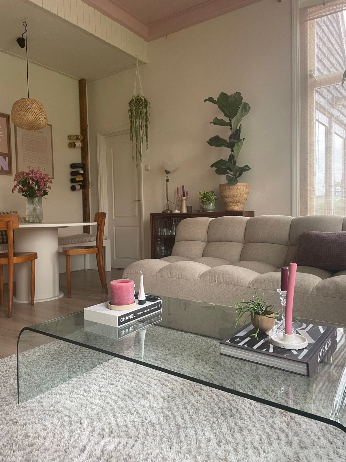 vintage glazen design tafel, Huis en Inrichting, Tafels | Salontafels, Gebruikt, 100 tot 150 cm, Glas, 50 tot 100 cm