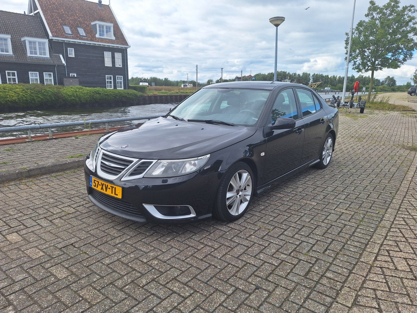 Nieuwe APK! Saab 9-3 2.8 T V6 Aero AUT MY2008 300 pk, Auto's, Saab, Automatische klimaatregeling, Zwart, Zwart, Particulier