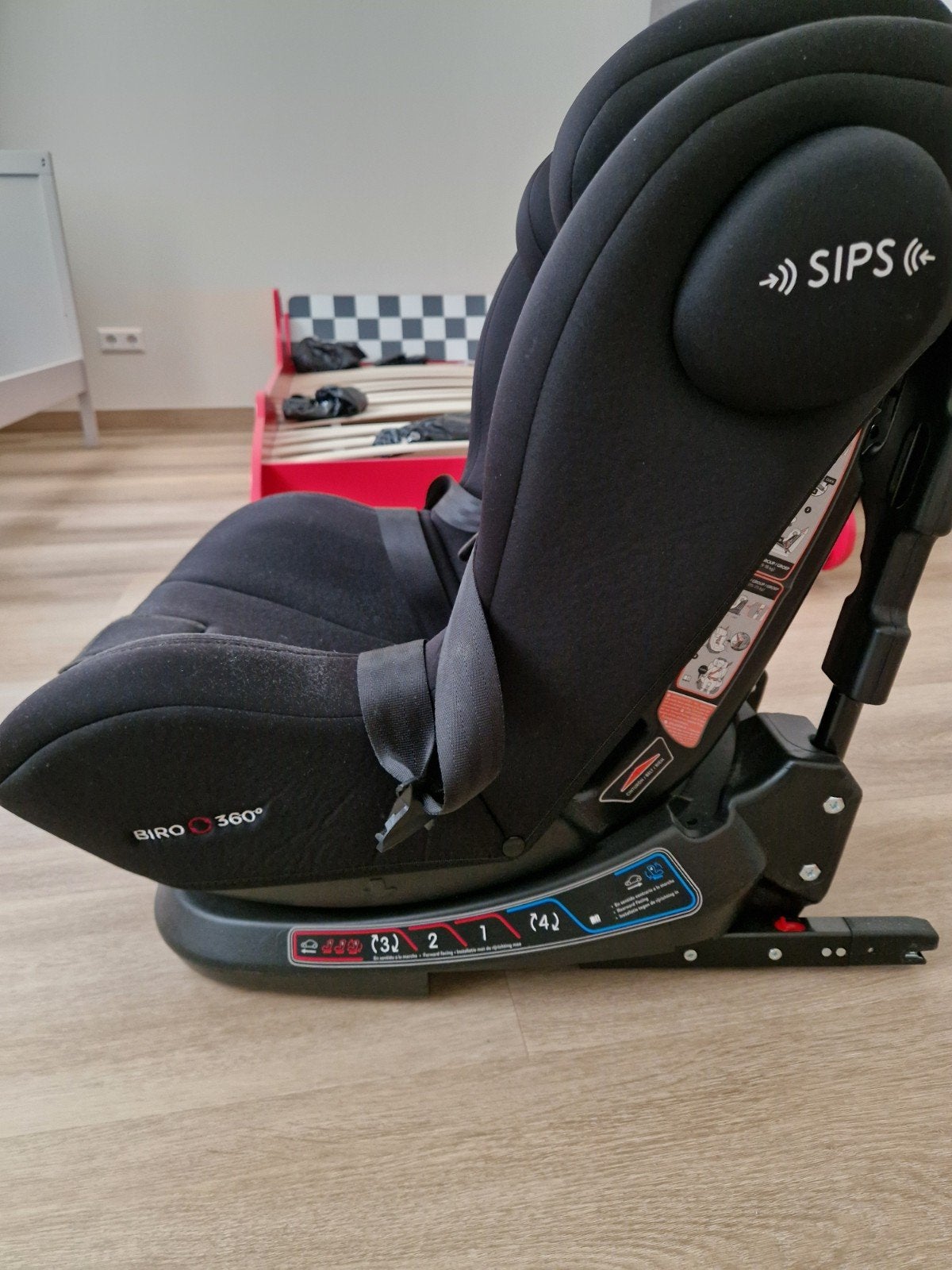 Babyauto Biro 360 Isofix autostoel - Zwart, Gebruikt, 0 t/m 18 kg, Zijbescherming, Isofix