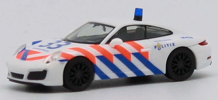 Porsche 911 (991) Politie (NL), Nieuw, Ophalen of Verzenden, Bus of Vrachtwagen, Herpa