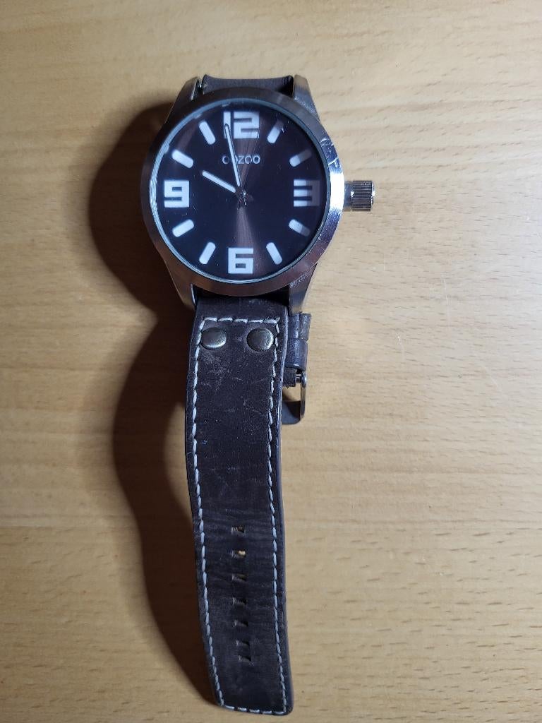 Horloge, Ophalen, Zo goed als nieuw, Leer, Overige merken