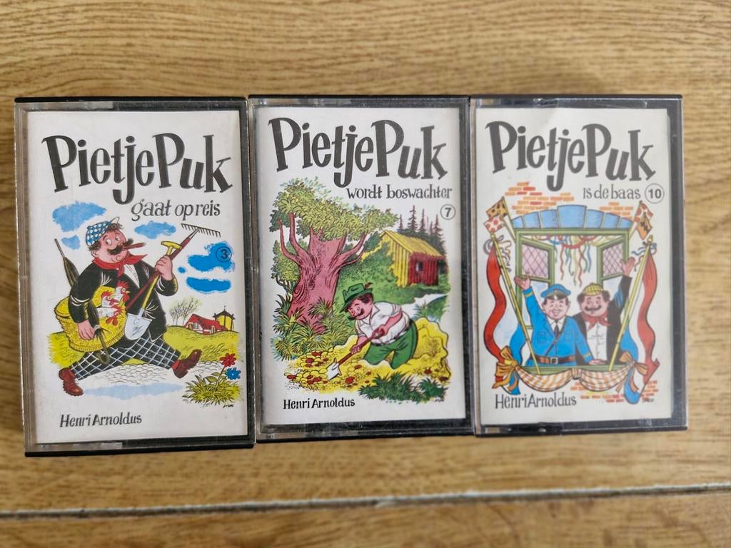 Drie cassettebandjes Pietje Puk, Ophalen of Verzenden, Zo goed als nieuw, Overige genres, 2 t/m 25 bandjes