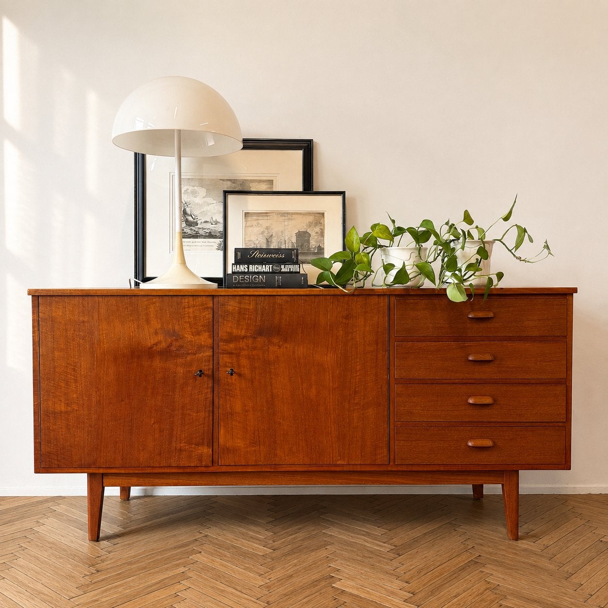 - Vintage dressoir, sideboard, teak -, Huis en Inrichting, Kasten | Dressoirs, Gebruikt, ., 150 tot 200 cm, Ophalen of Verzenden
