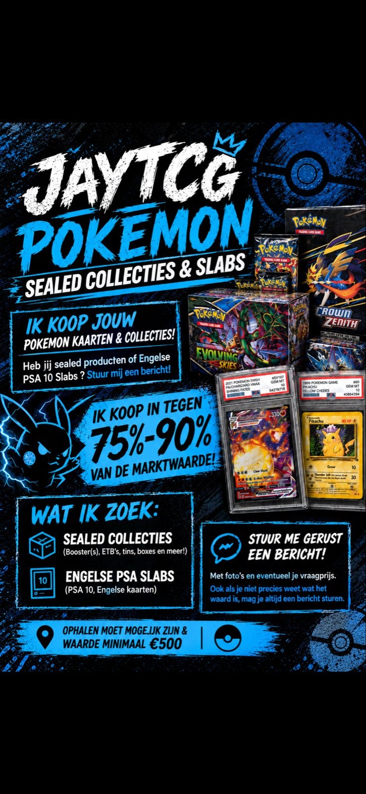 Inkoop/Gezocht: Sealed collecties & PSA 10 Slabs (ETB Etc.), Ophalen, Gebruikt, Meerdere kaarten