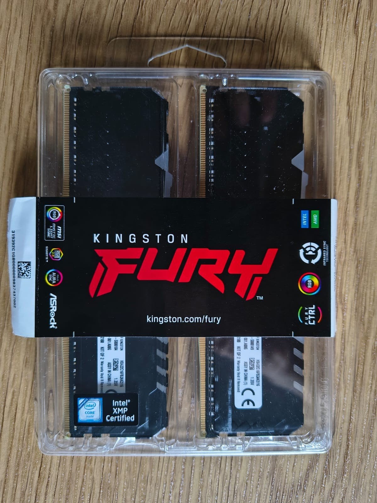 Kingston Fury RAM 2x8 GB RAM DDR 4-3200, Computers en Software, RAM geheugen, DDR4, Ophalen of Verzenden, Zo goed als nieuw, Desktop