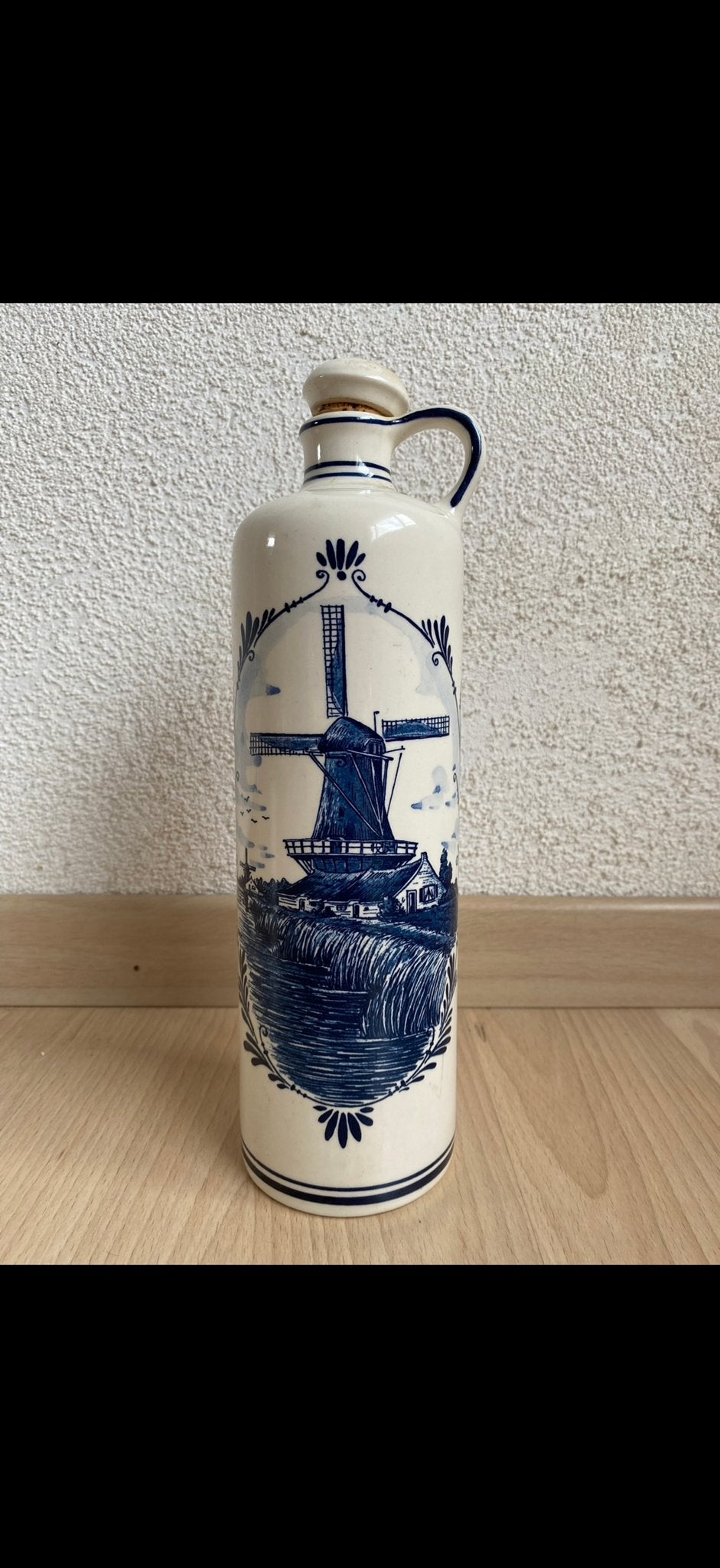 Delfts Blauwe Jeneverkruik met Molen Decoratie, Ophalen