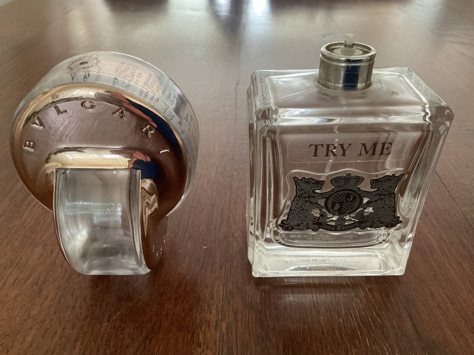 Lege parfumflesjes: Bvlgari en Juicy Couture, Ophalen of Verzenden, Gebruikt