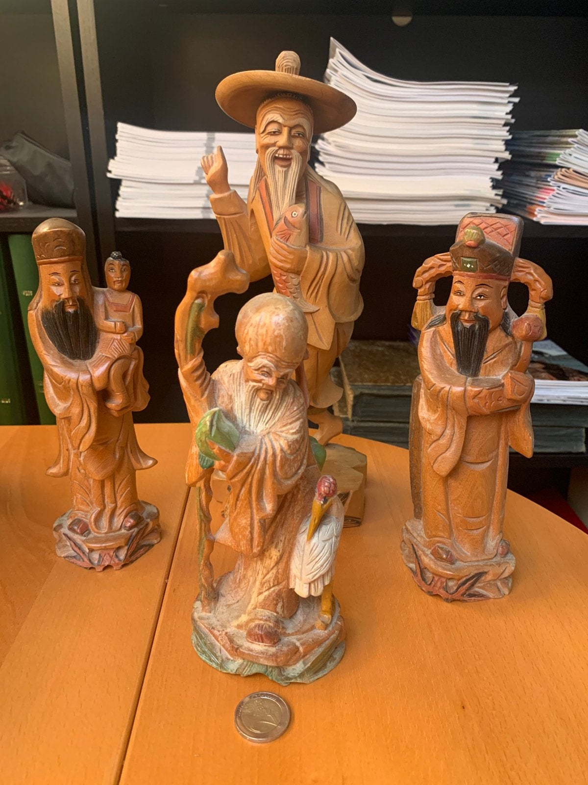 Chinese houten beeldjes, Antiek en Kunst, Houtsnijwerk, Ophalen of Verzenden, Handgemaakt, 20 - 50 cm