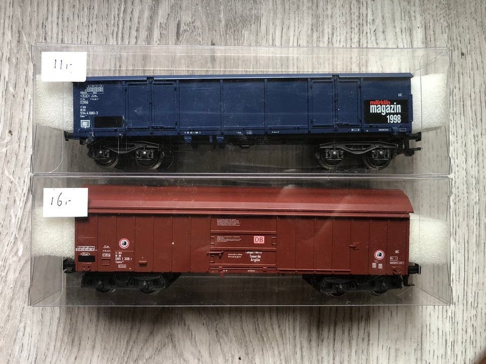 Marklin 4-assige goederenwagens, H0, Hobby en Vrije tijd, Modeltreinen | H0, Wisselstroom, Wagon, Ophalen of Verzenden, Zo goed als nieuw